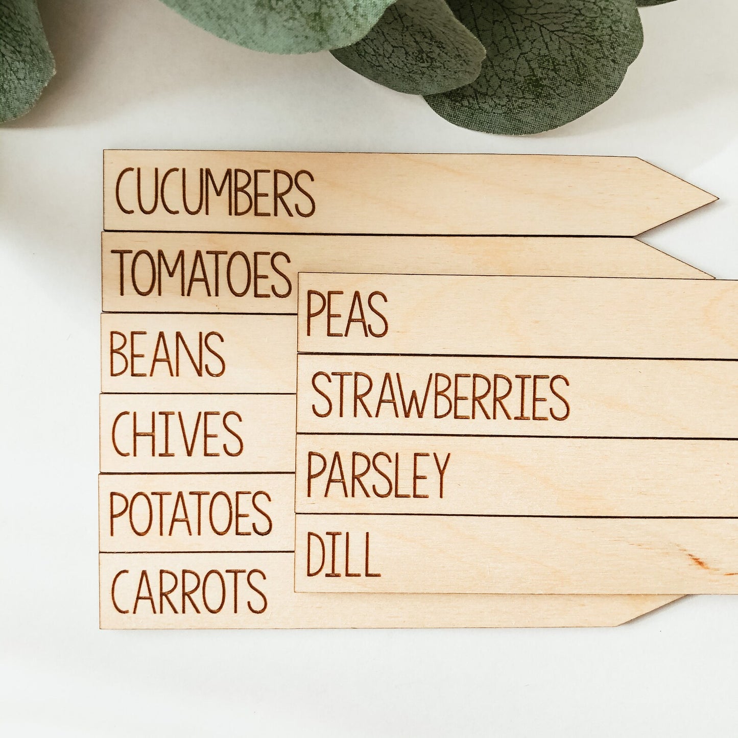Skinny Wooden Plant Marker Set (Any Ten Plants)