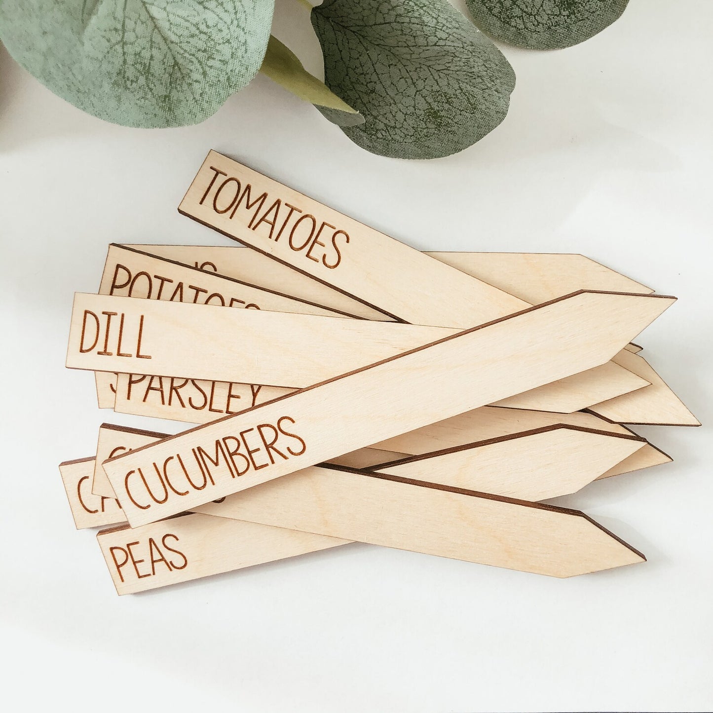 Skinny Wooden Plant Marker Set (Any Ten Plants)