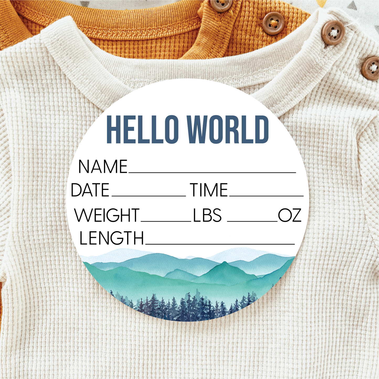 Baby Birth Announcement Sign - Acrylic Mountains