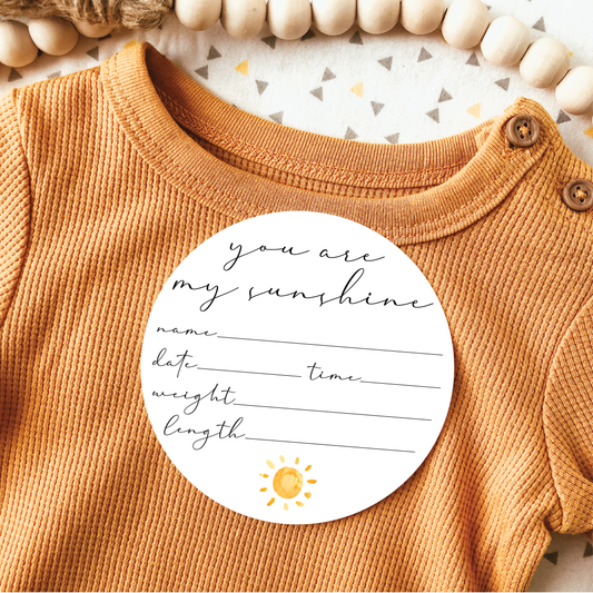 Baby Birth Announcement Sign - Acrylic You Are My Sunshine