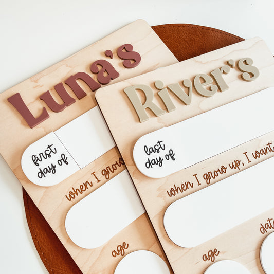 First And Last Day Of School Sign | Full Board