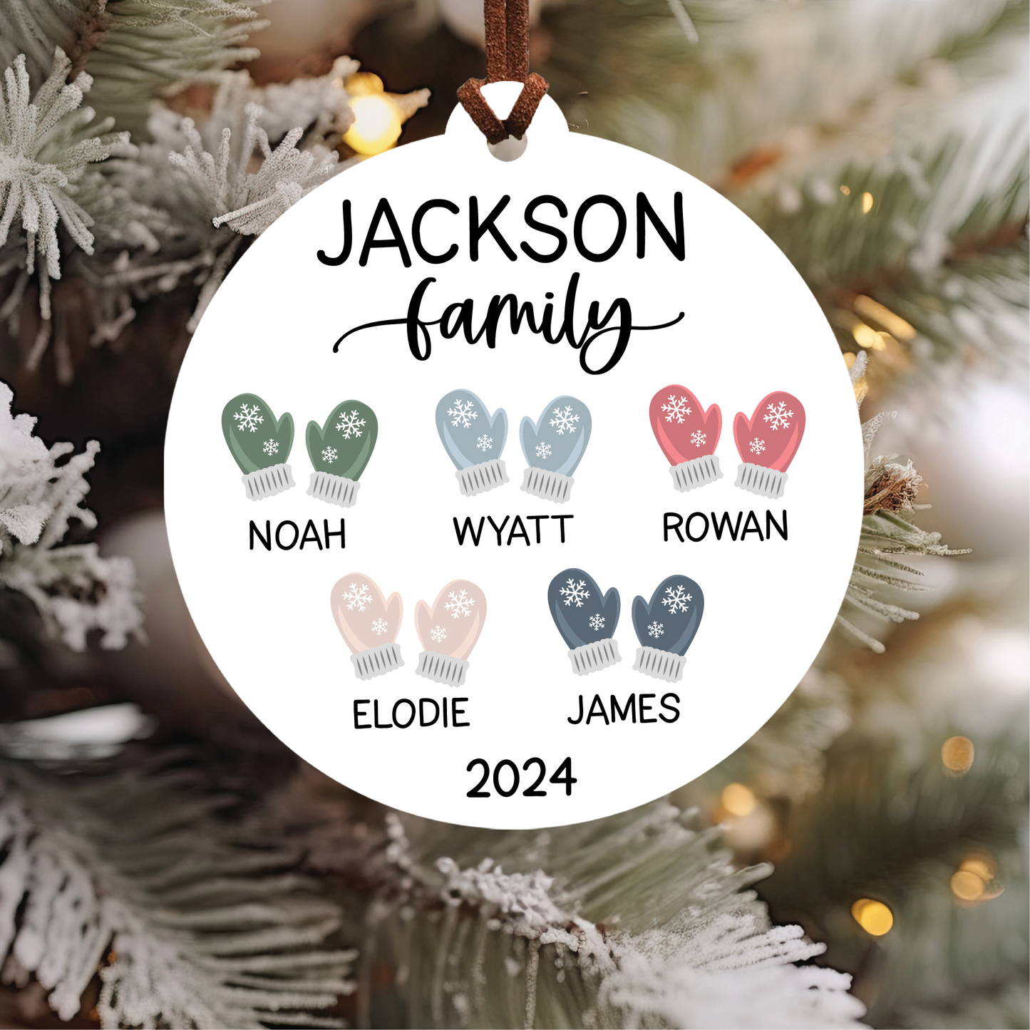 Family Mitten Christmas Ornament