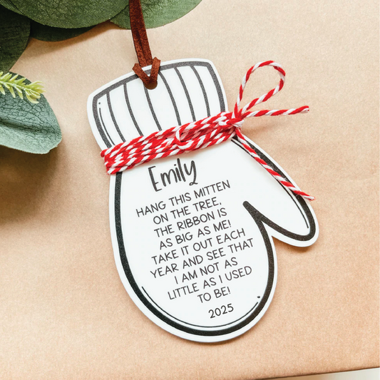 Custom Height Mitten Christmas Ornament
