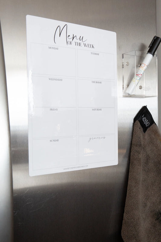 Magnetic Menu Planner Dry Erase Board