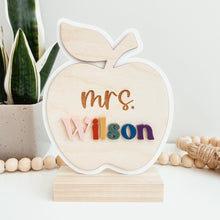 Load image into Gallery viewer, Teacher Apple Desk Sign (3D Acrylic)