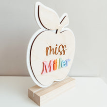 Load image into Gallery viewer, Teacher Apple Desk Sign (3D Acrylic)