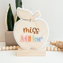 Load image into Gallery viewer, Teacher Apple Desk Sign (3D Acrylic)