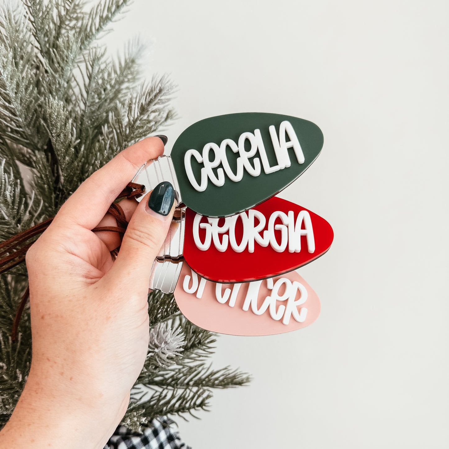 3D Bulb Christmas Stocking Tag