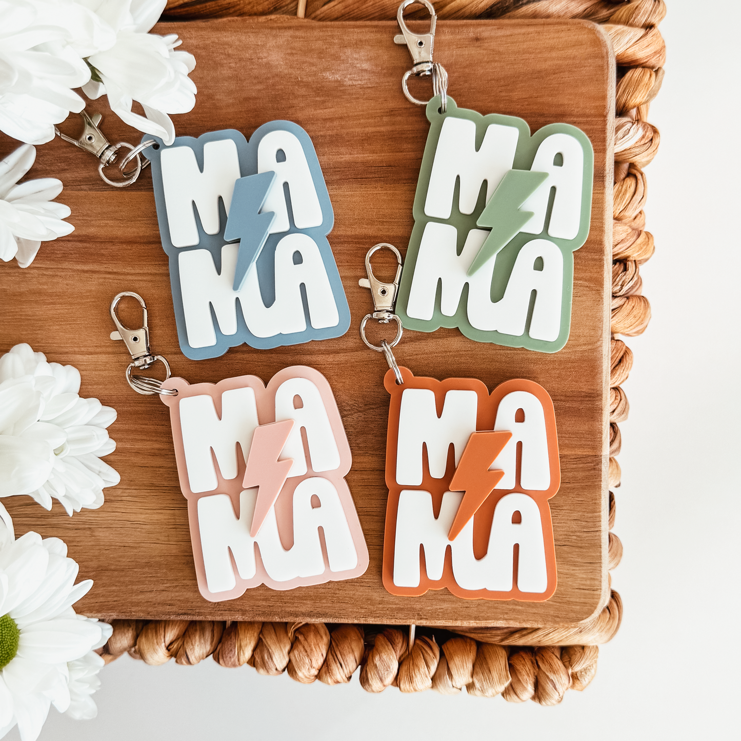 3D Acrylic MAMA Lightening Bolt Keychain