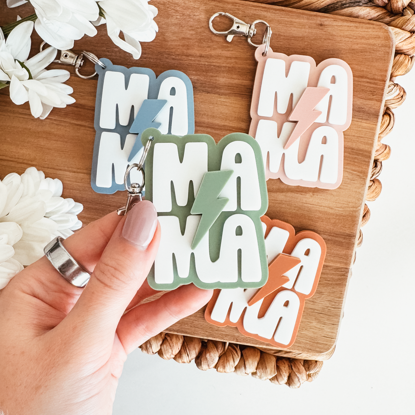 3D Acrylic MAMA Lightening Bolt Keychain