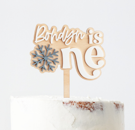 Custom One Snowflake Cake Topper