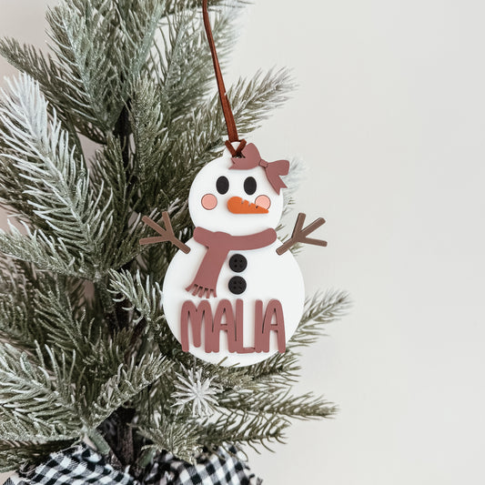 3D Snow Person Stocking Tag