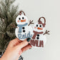 3D Snow Person Stocking Tag