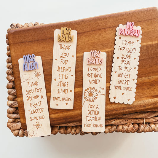 Personalized 3D Teacher Name Bookmarks