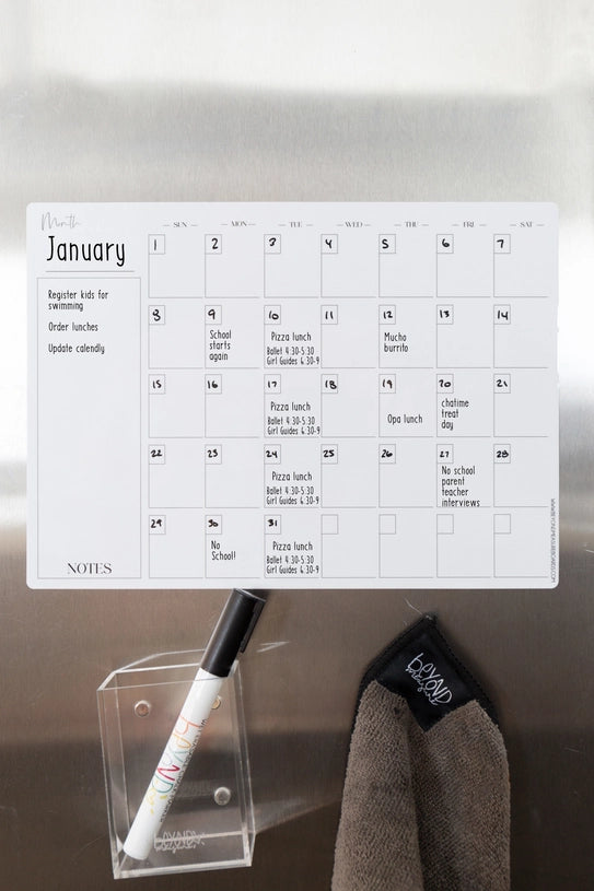 Magnetic Monthly Horizontal Planner Dry Erase Board