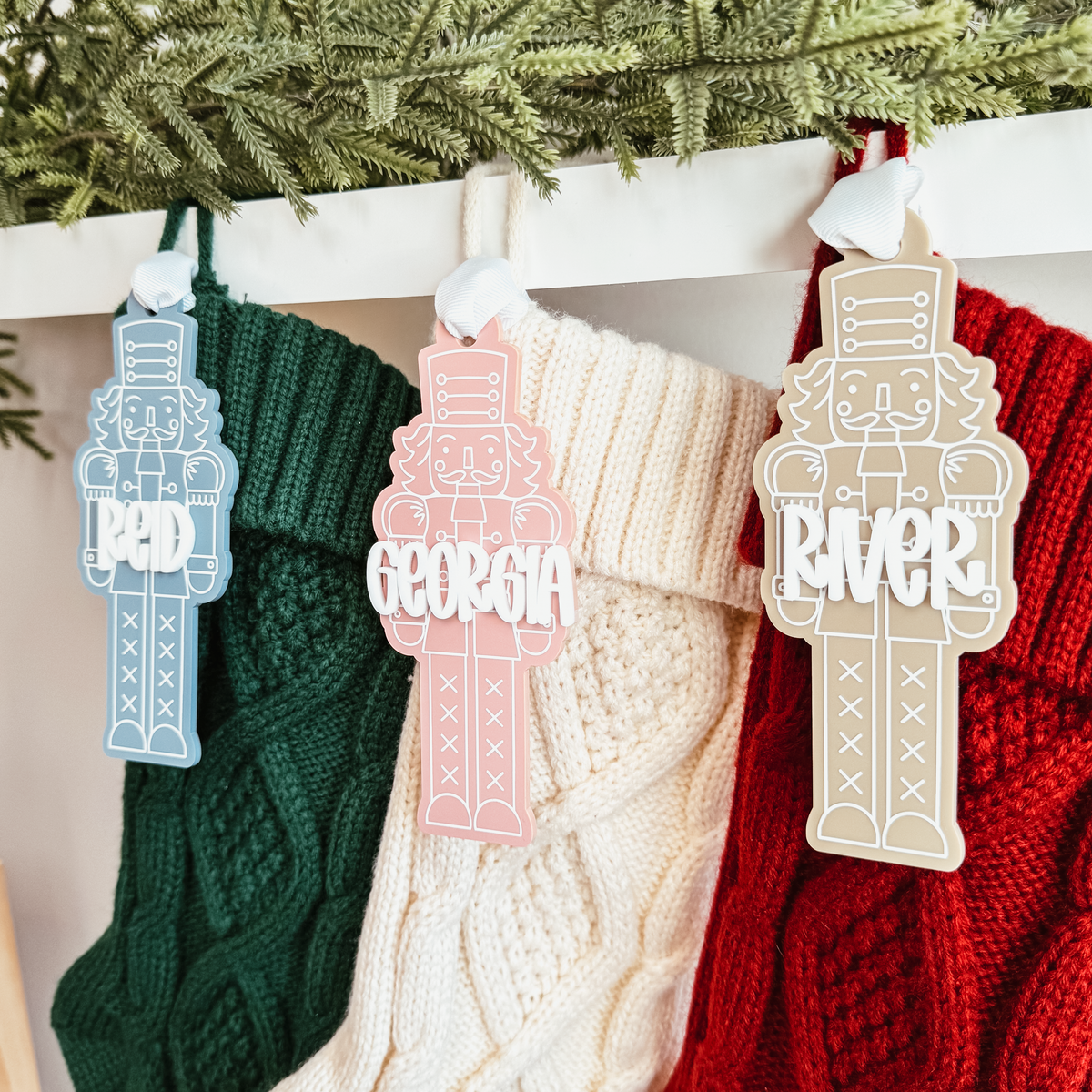 Nutcracker Christmas Ornament or Stocking Name Tag