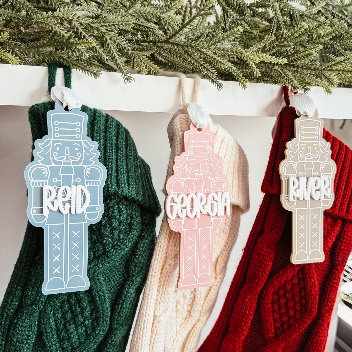 Nutcracker Christmas Ornament or Stocking Name Tag