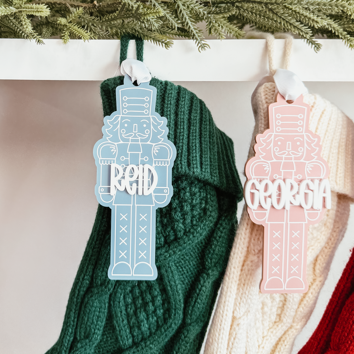 Nutcracker Christmas Ornament or Stocking Name Tag
