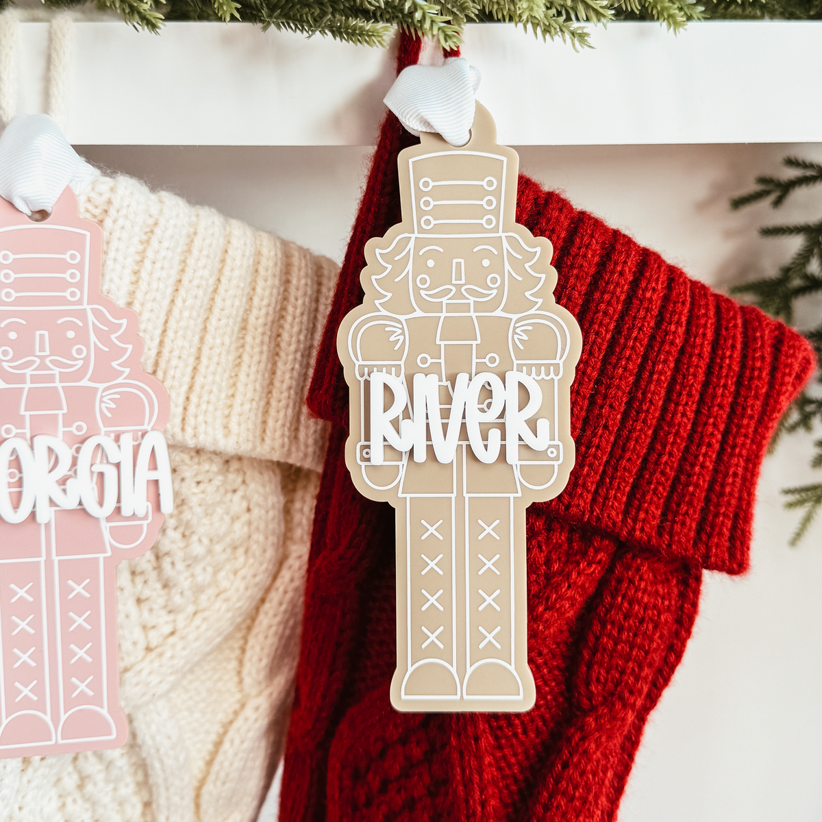 Nutcracker Christmas Ornament or Stocking Name Tag