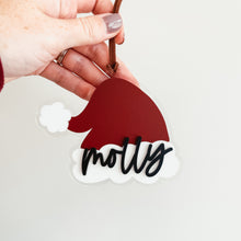 Load image into Gallery viewer, 3D Acrylic Santa Hat Stocking Tag
