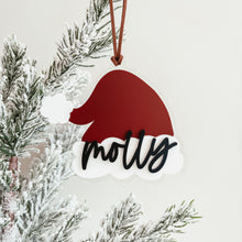 Load image into Gallery viewer, 3D Acrylic Santa Hat Stocking Tag
