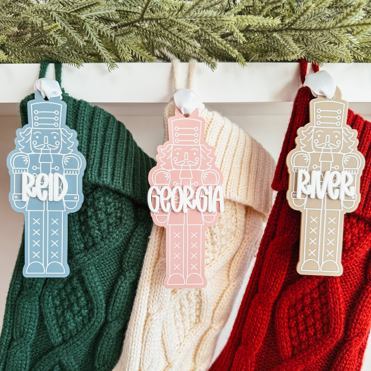 Nutcracker Christmas Ornament or Stocking Name Tag