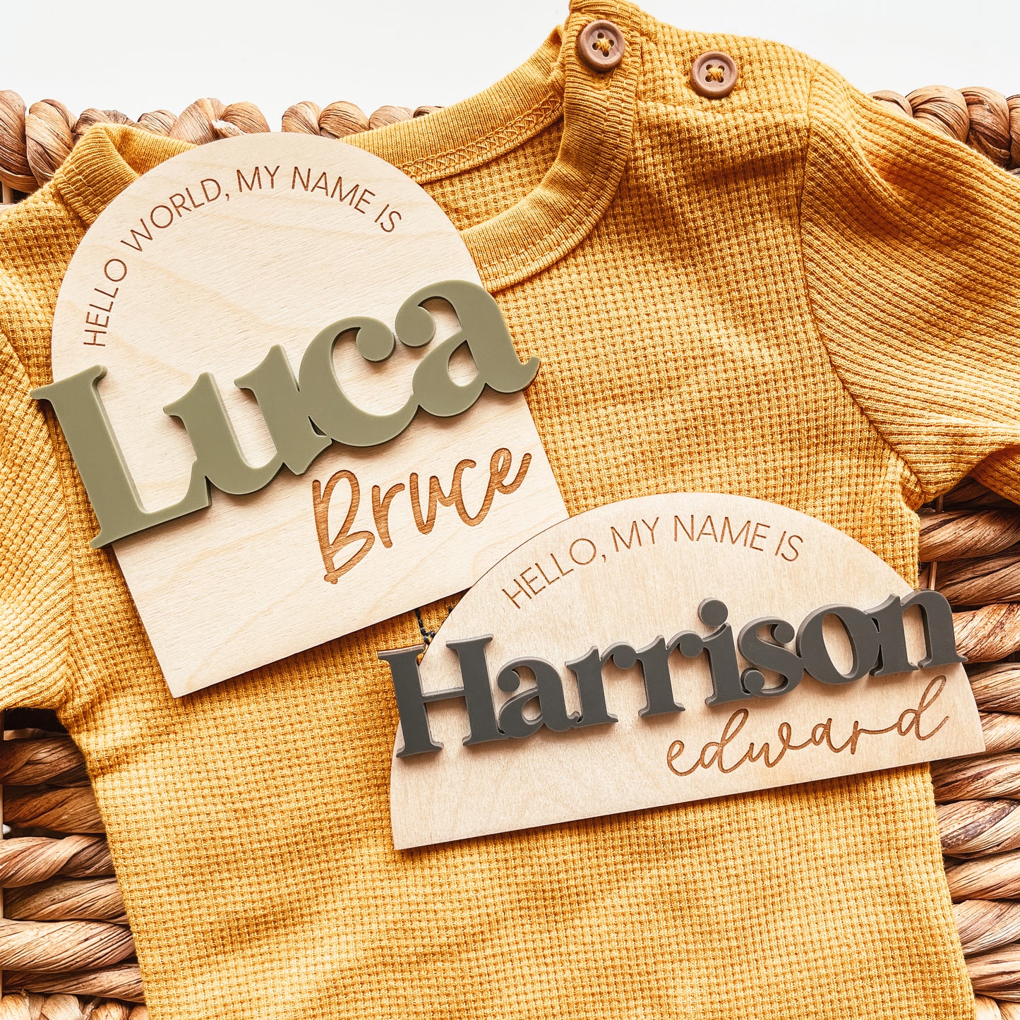 Baby Birth Announcement Sign - Hello World, My Name Is Arch