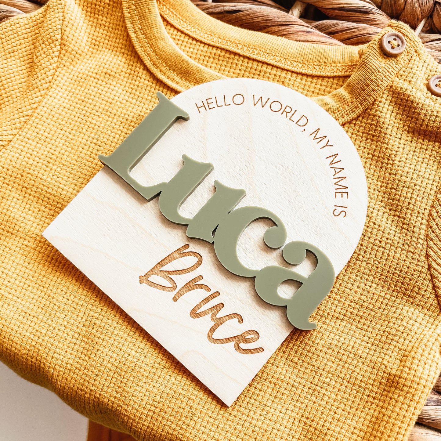 Baby Birth Announcement Sign - Hello World, My Name Is Arch