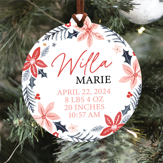 Birth Statistics Christmas Ornament