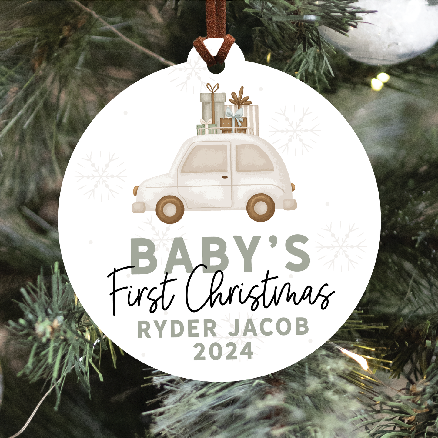 Baby's First Christmas Ornament V3 | Boho Collection