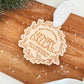 Wooden Birth Statistics Ornament With Wreath