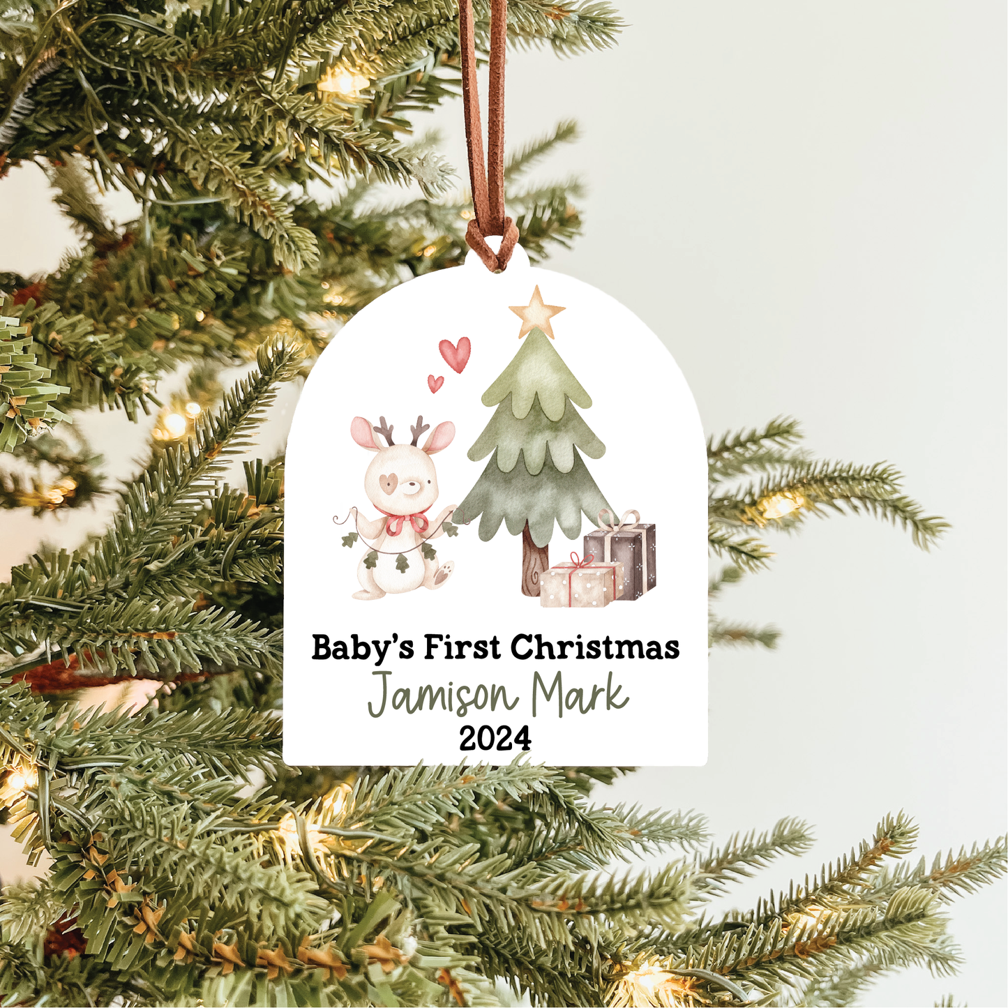 Baby's First Christmas Ornament | Holiday Animal Collection