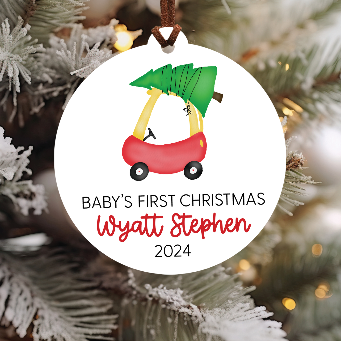 Baby's First Christmas Ornament | Red Car