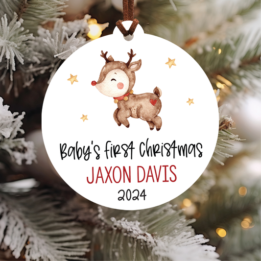 Baby's First Christmas Ornament | Reindeer