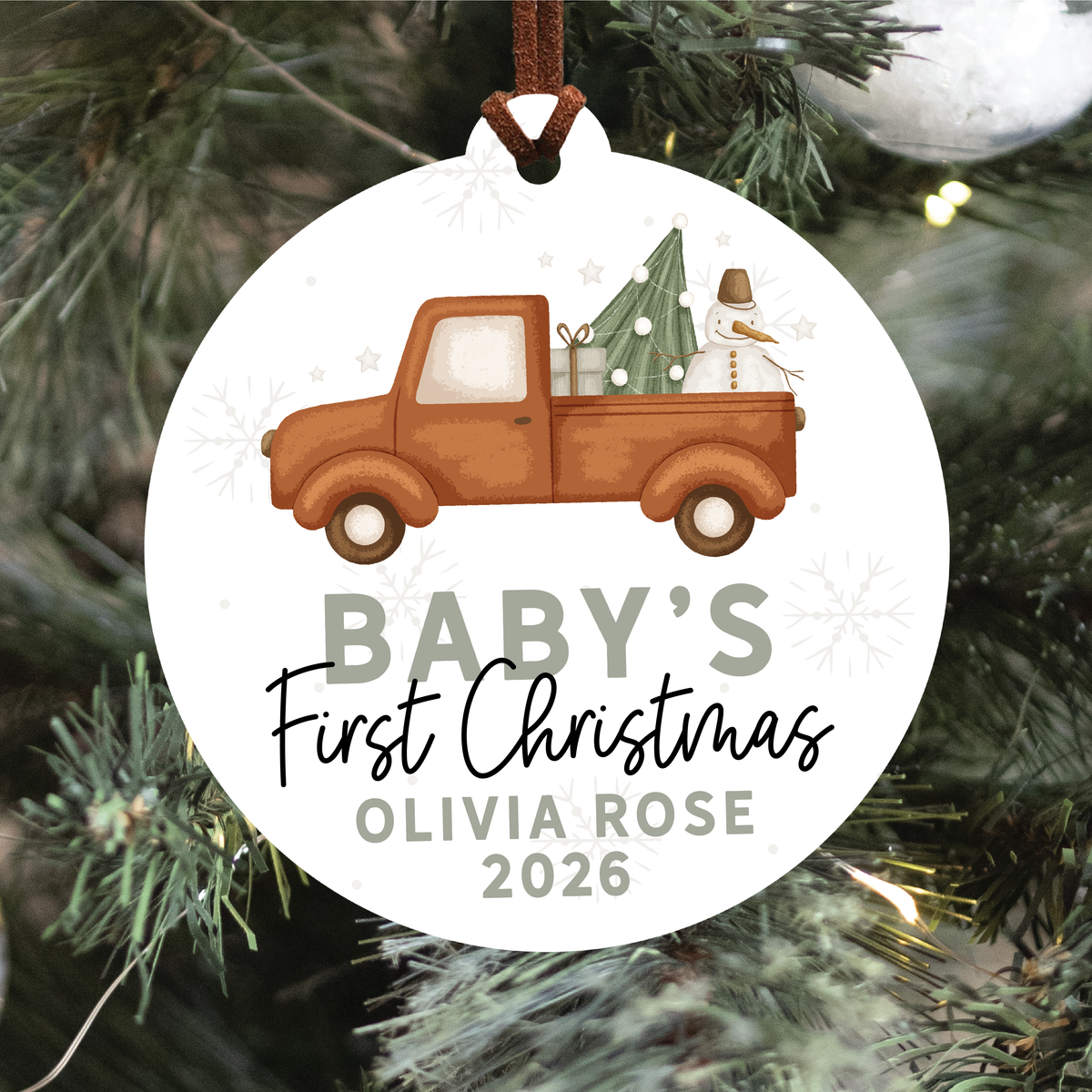 Baby's First Christmas Ornament V3 | Boho Collection