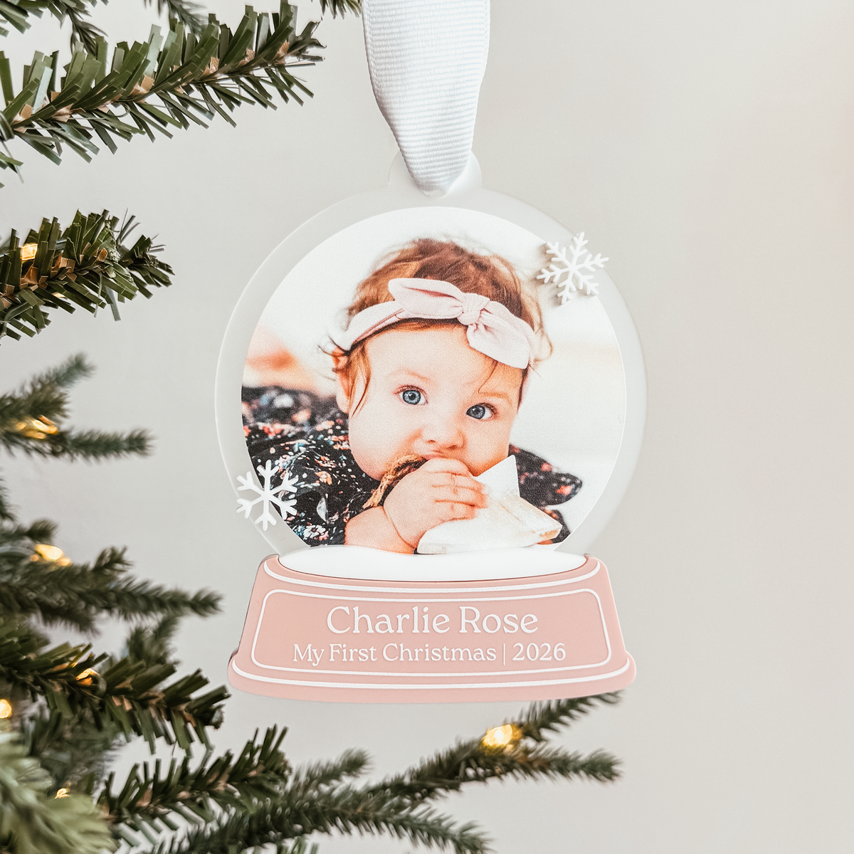 Snow Globe Baby's First Christmas Ornament