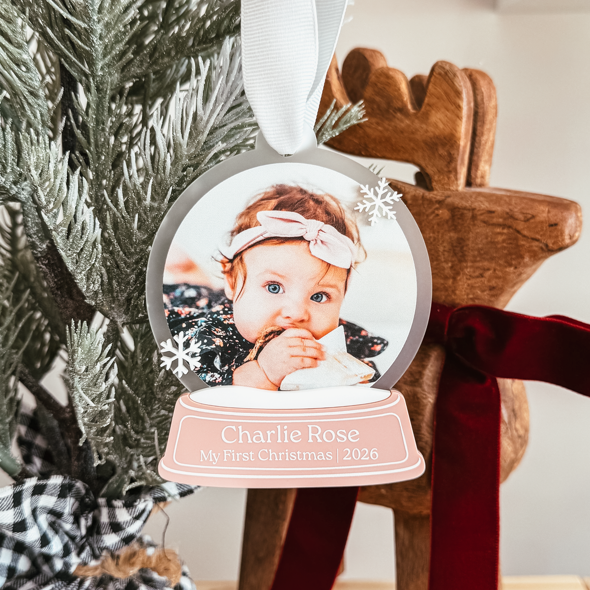 Snow Globe Baby's First Christmas Ornament