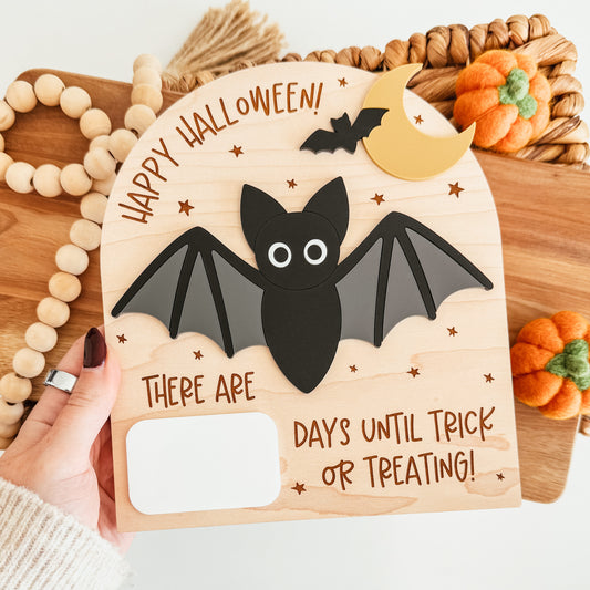Bat and Moon Halloween Countdown Sign
