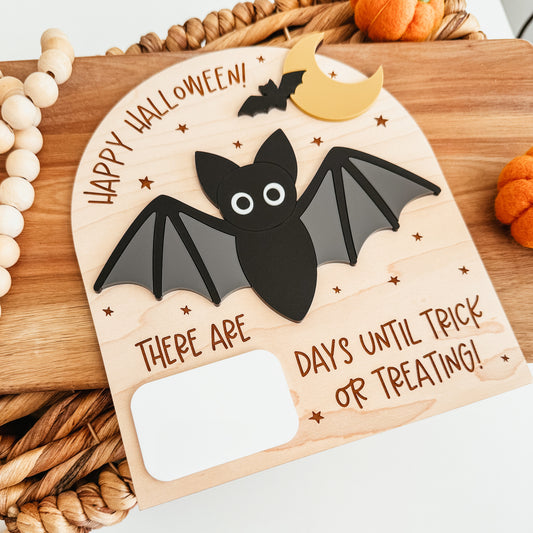 Bat and Moon Halloween Countdown Sign
