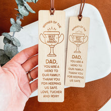 Load image into Gallery viewer, Best Dad Award Bookmark
