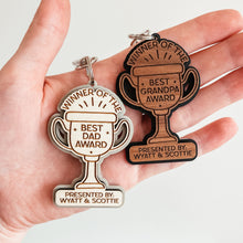 Load image into Gallery viewer, Personalized Best Dad/Grandpa Award Keychain