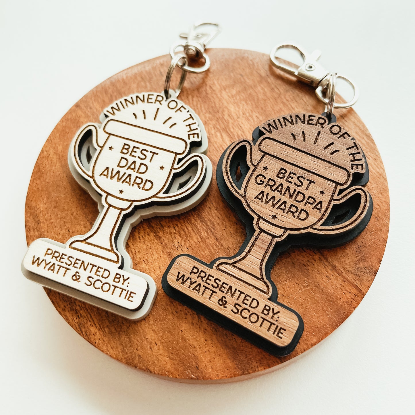 Personalized Best Dad/Grandpa Award Keychain