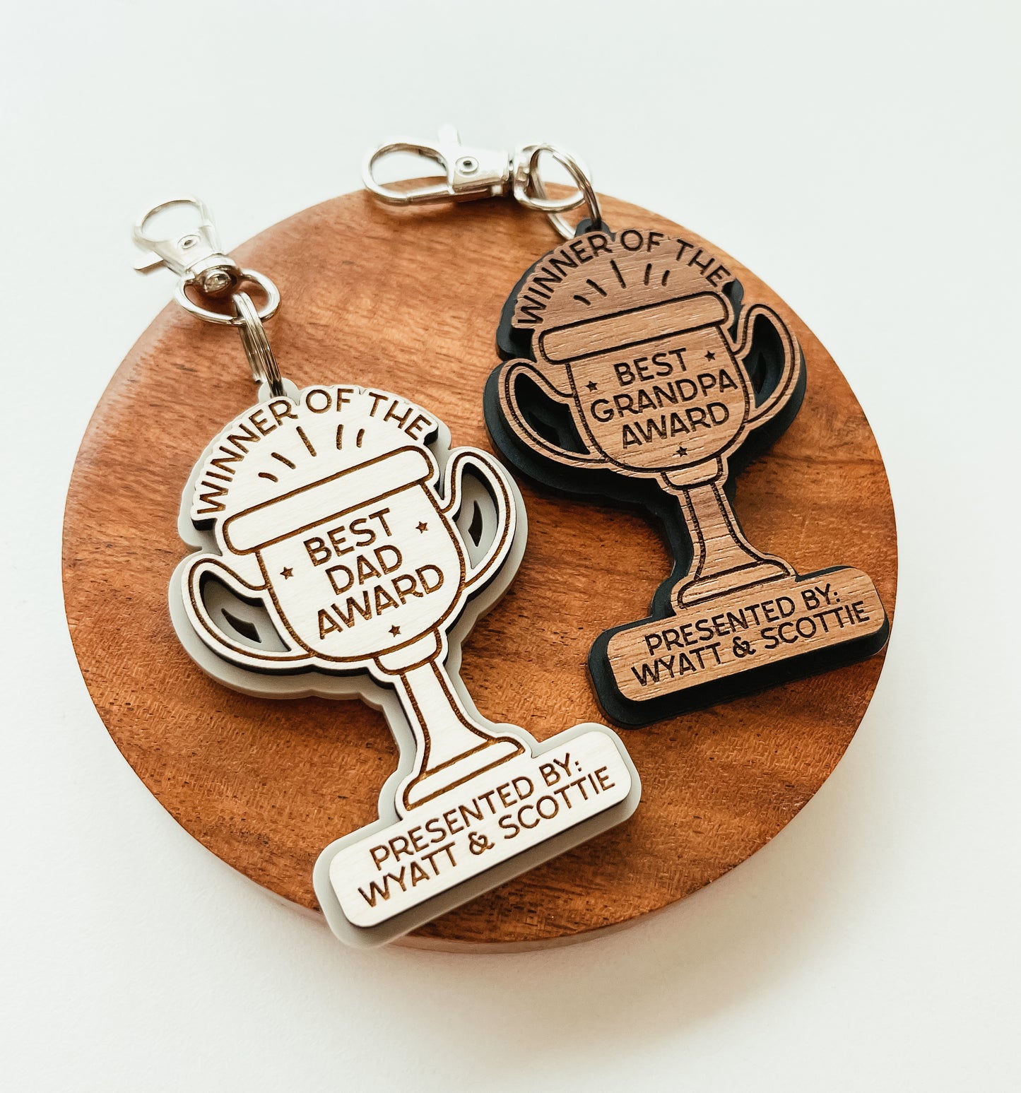 Personalized Best Dad/Grandpa Award Keychain