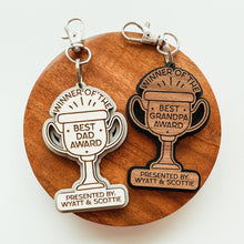 Load image into Gallery viewer, Personalized Best Dad/Grandpa Award Keychain