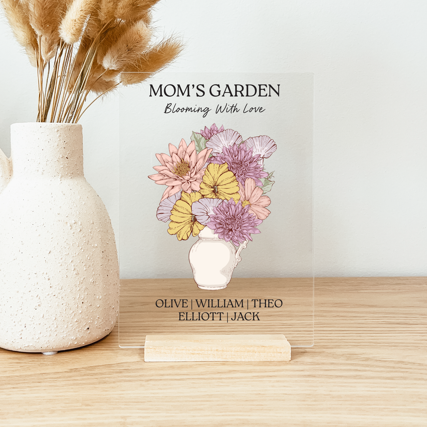Mom's/Grandma's/Custom Birth Flower Bouquet Acrylic Plaque V2