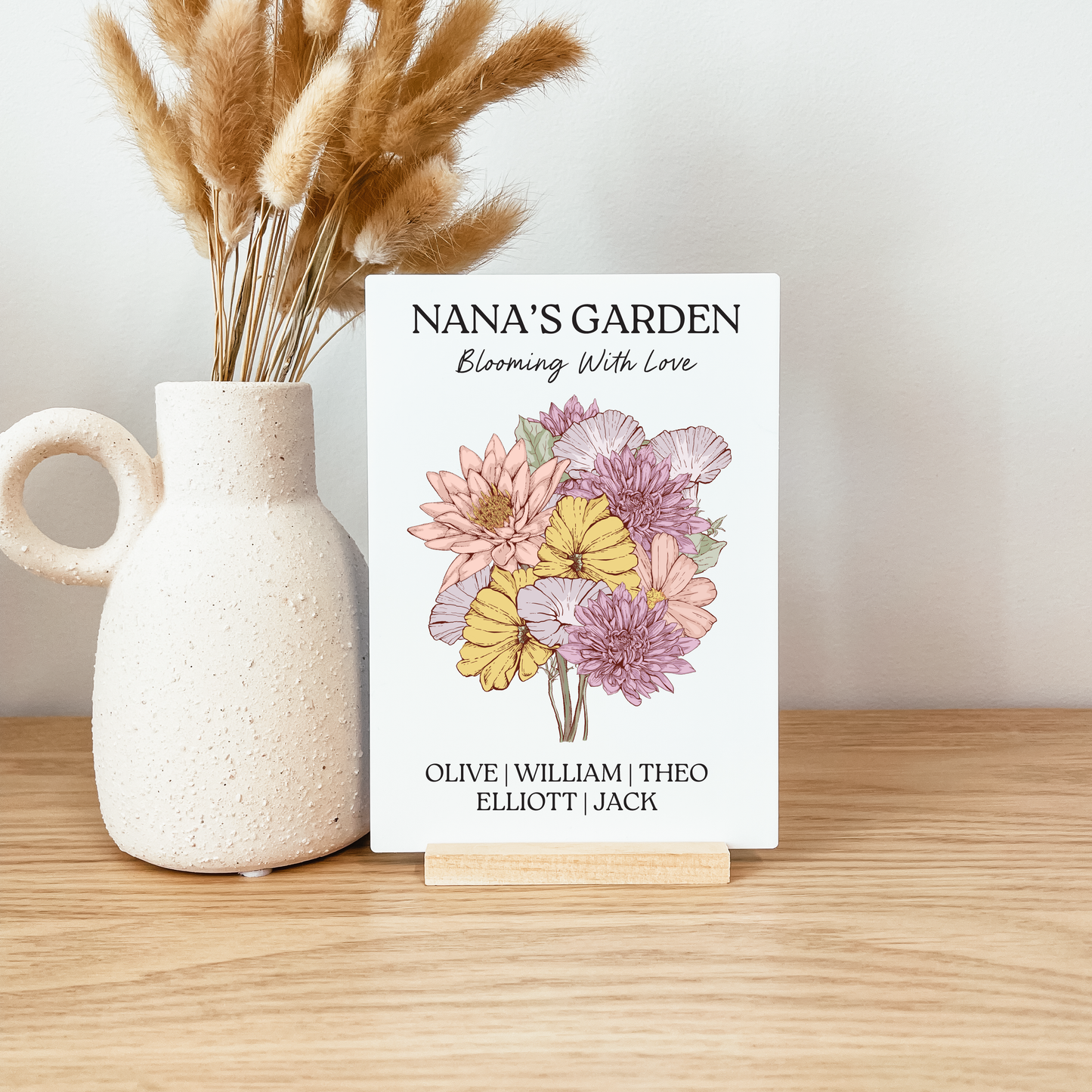 Mom's/Grandma's/Custom Birth Flower Bouquet Acrylic Plaque V2