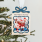 Wooden Arch With Bow & Scallop Frame Christmas Ornament