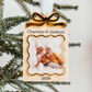 Wooden Arch With Bow & Scallop Frame Christmas Ornament