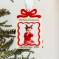 Wooden Arch With Bow & Scallop Frame Christmas Ornament