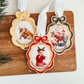 Wooden Bow Ribbon Frame Christmas Ornament